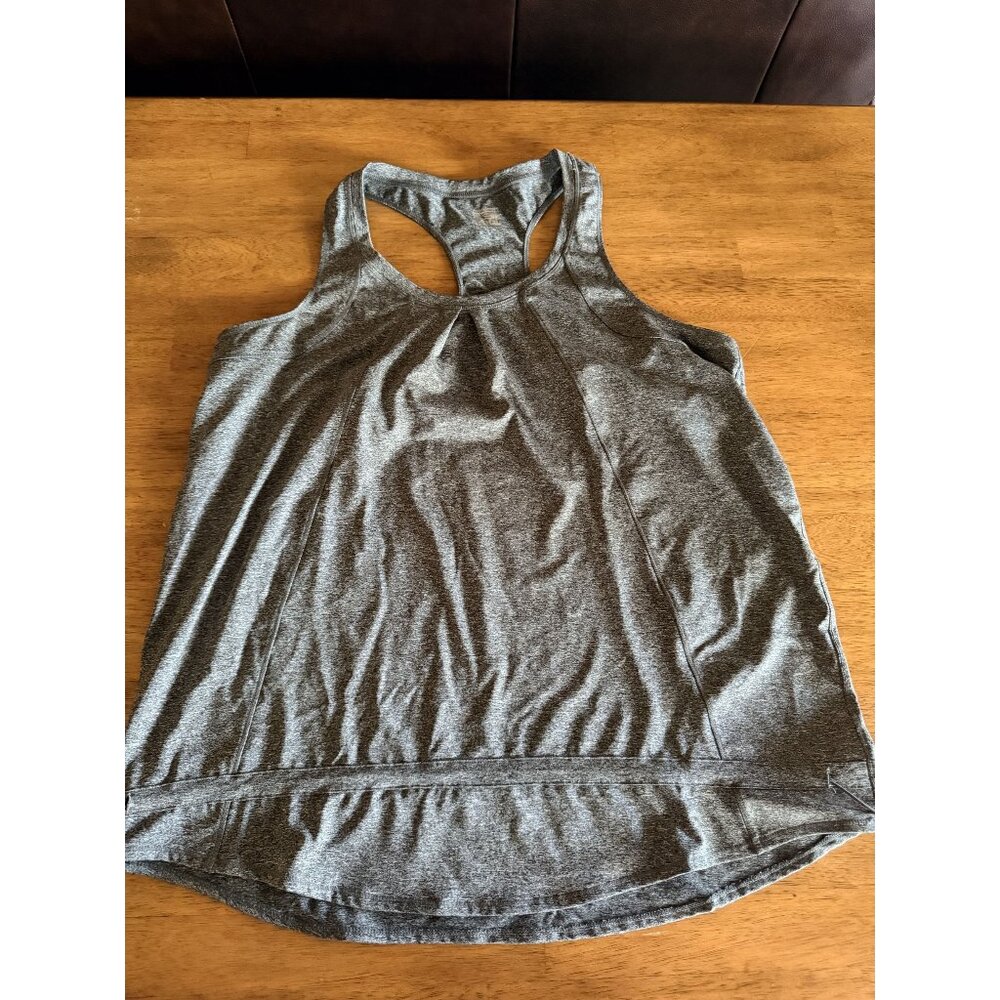 Weatherproof 32 Degrees Cool Womens Gray Racerback Tank Top w/Adj Hem Size L